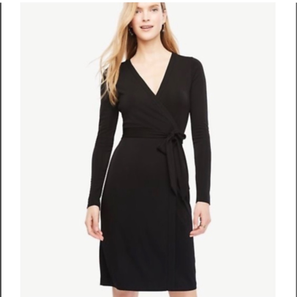 NWT! Ann Taylor black wrap dress